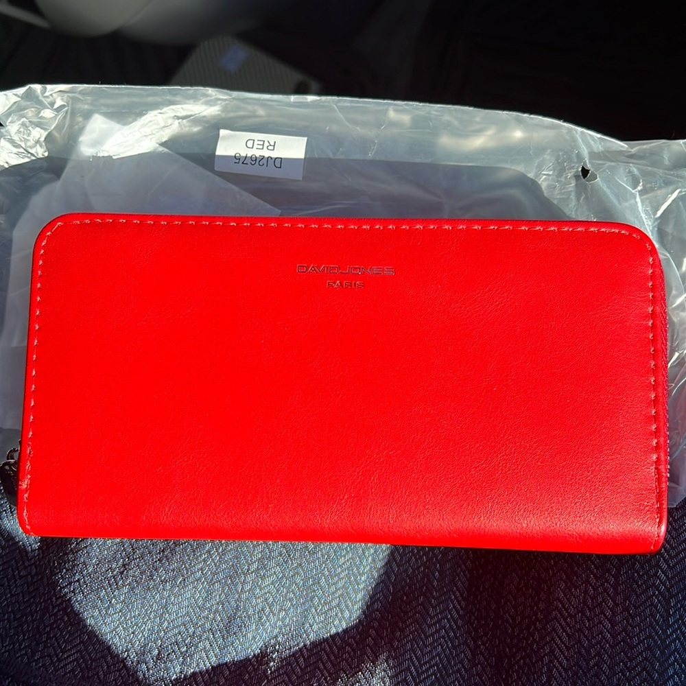 NWT David Jones Red Clutch Wallet